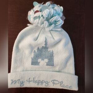 Disney Parks - Arendelle Aqua My Happy Place Pom Pom Slouchy Beanie (P01229)